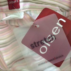 Olsen Stretch Striped Pink Green White Pants
